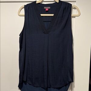 Vince Camuto Navy V-Neck Blouse